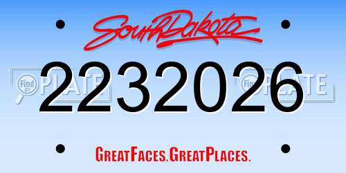 2232026 South Dakota License Plate