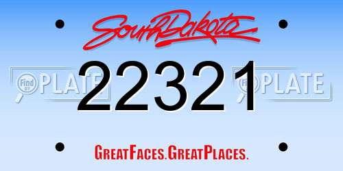 22321 South Dakota License Plate