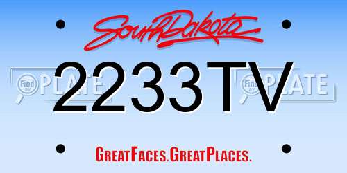 2233TV South Dakota License Plate