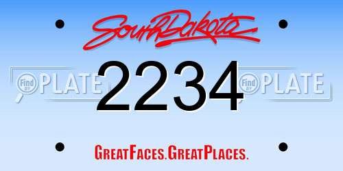 2234 South Dakota License Plate