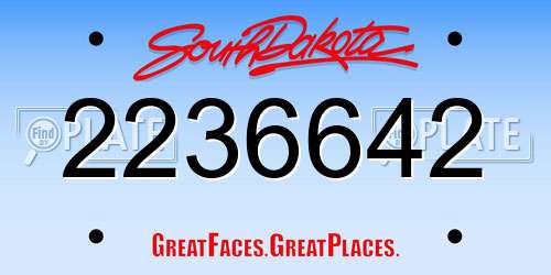 2236642 South Dakota License Plate