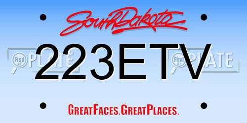 223ETV South Dakota License Plate