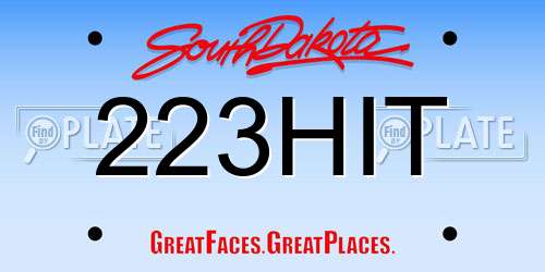 223HIT South Dakota License Plate