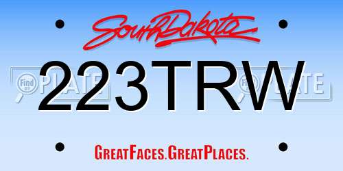 223TRW South Dakota License Plate