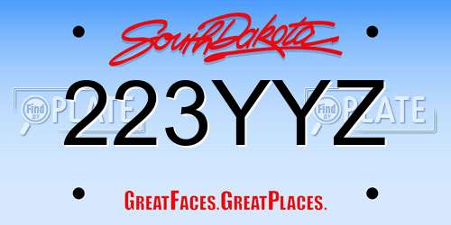 223YYZ South Dakota License Plate