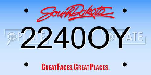 2240OY South Dakota License Plate
