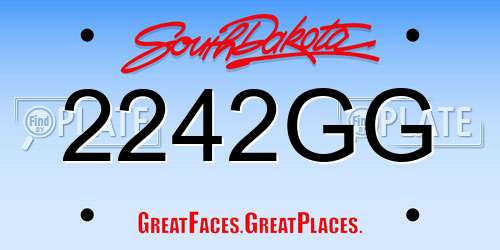 2242GG South Dakota License Plate