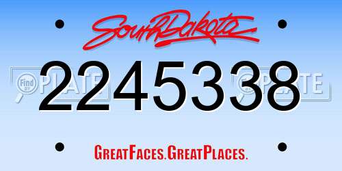 2245338 South Dakota License Plate