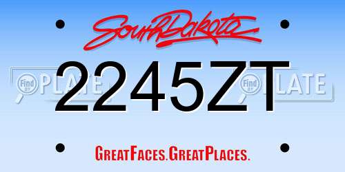 2245ZT South Dakota License Plate