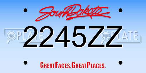 2245ZZ South Dakota License Plate