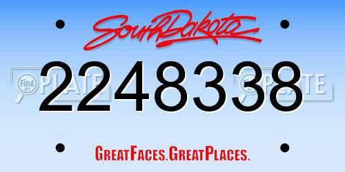 2248338 South Dakota License Plate