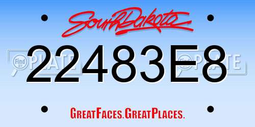 22483E8 South Dakota License Plate