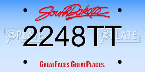 2248TT South Dakota License Plate