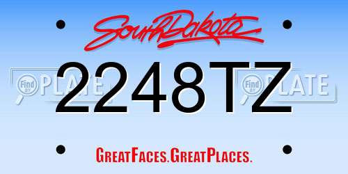 2248TZ South Dakota License Plate