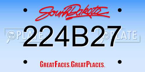 224B27 South Dakota License Plate