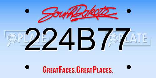 224B77 South Dakota License Plate