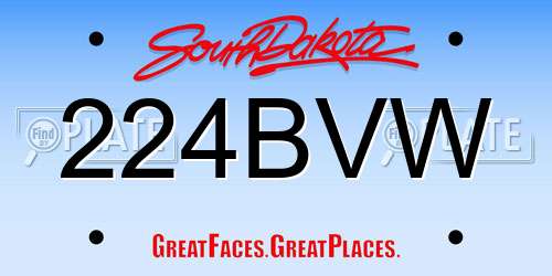 224BVW South Dakota License Plate