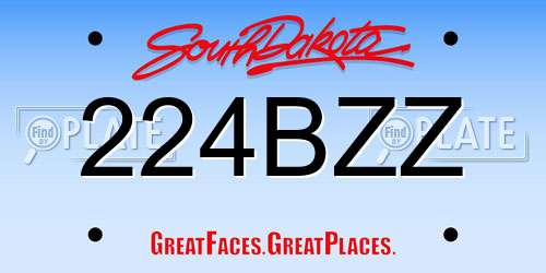 224BZZ South Dakota License Plate