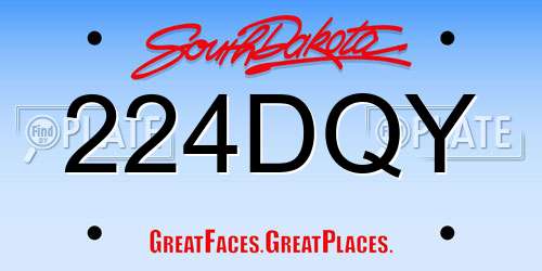 224DQY South Dakota License Plate