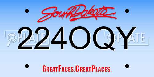 224OQY South Dakota License Plate