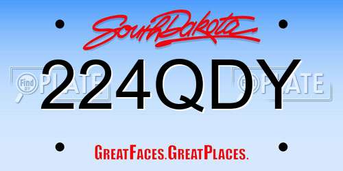 224QDY South Dakota License Plate