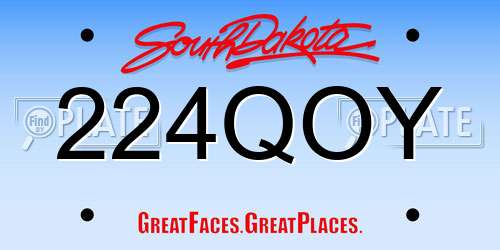 224QOY South Dakota License Plate