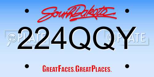 224QQY South Dakota License Plate