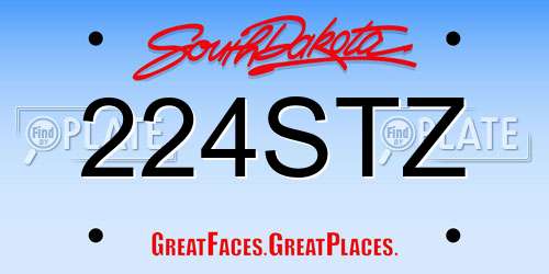 224STZ South Dakota License Plate