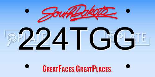 224TGG South Dakota License Plate