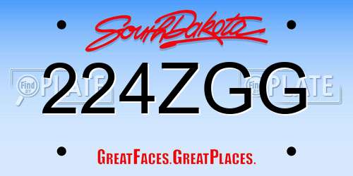 224ZGG South Dakota License Plate