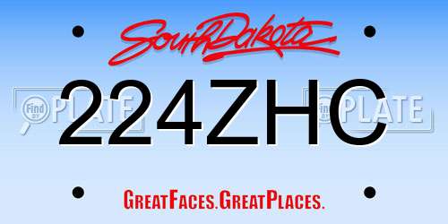 224ZHC South Dakota License Plate