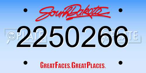 2250266 South Dakota License Plate