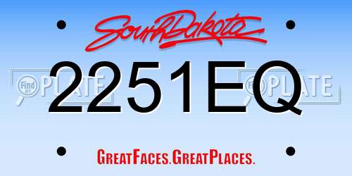 2251EQ South Dakota License Plate