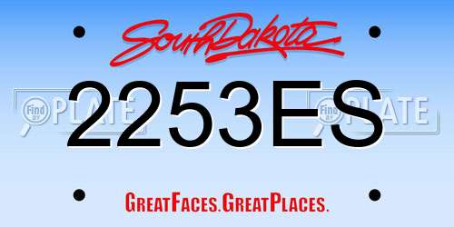 2253ES South Dakota License Plate