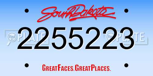 2255223 South Dakota License Plate