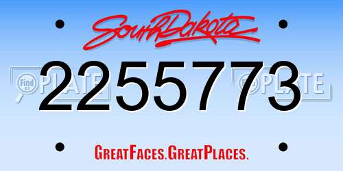 2255773 South Dakota License Plate