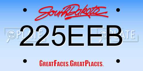 225EEB South Dakota License Plate