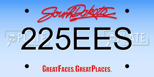 225EES South Dakota License Plate