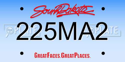 225MA2 South Dakota License Plate