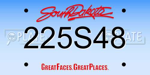225S48 South Dakota License Plate