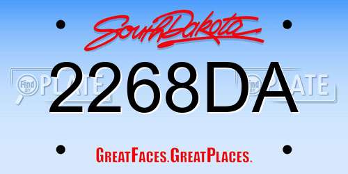 2268DA South Dakota License Plate