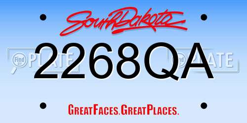 2268QA South Dakota License Plate
