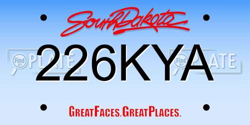 226KYA South Dakota License Plate