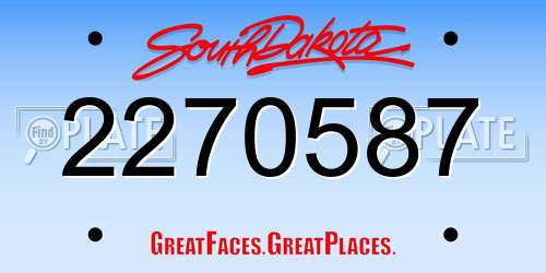 2270587 South Dakota License Plate