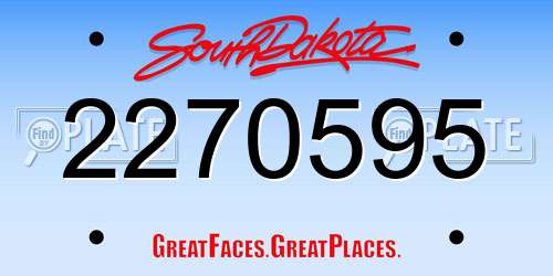 2270595 South Dakota License Plate
