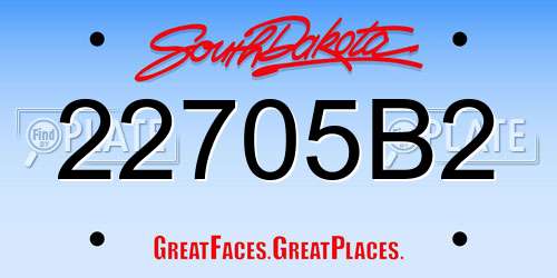 22705B2 South Dakota License Plate