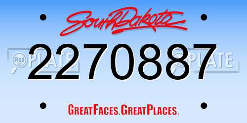 2270887 South Dakota License Plate