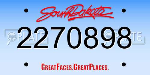 2270898 South Dakota License Plate