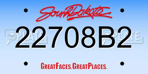 22708B2 South Dakota License Plate