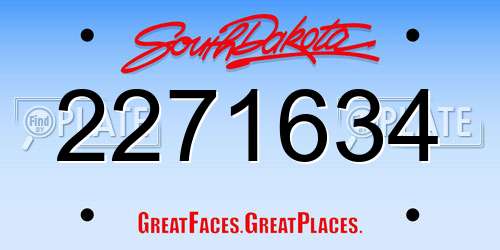 2271634 South Dakota License Plate